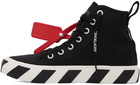 Off-White Black Mid-Top Vulcanized Sneakers