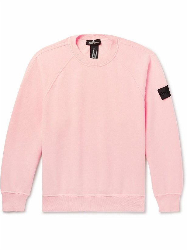Photo: Stone Island Shadow Project - Logo-Appliquéd Garment-Dyed Cotton-Jersey Sweatshirt - Pink