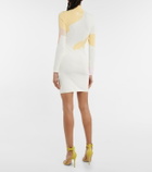 Fendi Colorblocked mockneck minidress