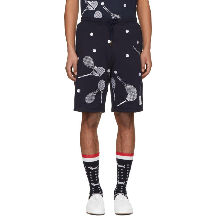 Photo: Thom Browne Navy Tennis Racket Classic Sweat Shorts