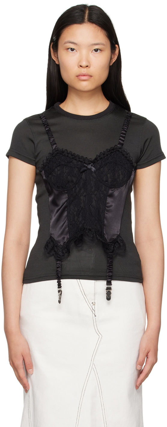VAQUERA Black Lingerie T-Shirt Vaquera
