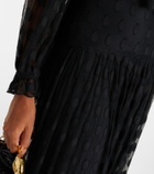 Ulla Johnson Soraya polka-dot tie-neck mesh maxi dress