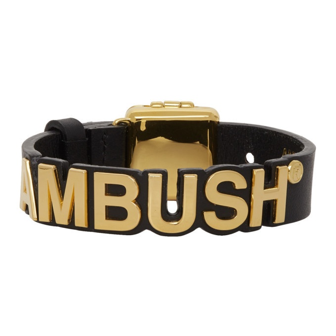 Photo: Ambush Gold Leather Logo Bracelet
