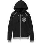 Balmain - Logo-Print Cotton-Jersey Zip-Up Hoodie - Men - Black