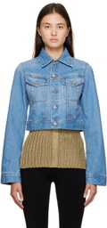 Victoria Beckham Blue Shrunken Denim Jacket
