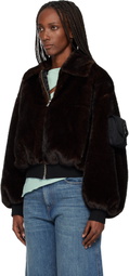 Coperni Brown Soft Faux-Fur Bomber Jacket