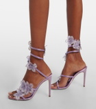 Rene Caovilla Floriane floral-appliqué satin sandals