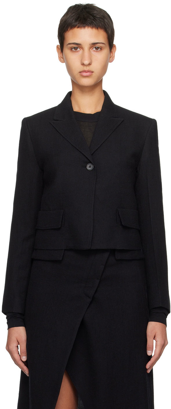 Youth Black Cropped Blazer