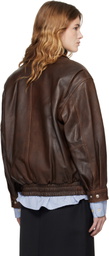 Dunst Brown Oversized Vintage Leather Jacket