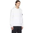 Stone Island White Pullover Hoodie