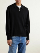 Officine Générale - Bene Merino Wool Half-Zip Polo Shirt - Black