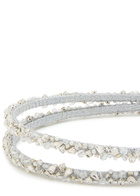 Jennifer Behr Leonora Crystal-embellished Metallic Silk Headband - Silver - One Size