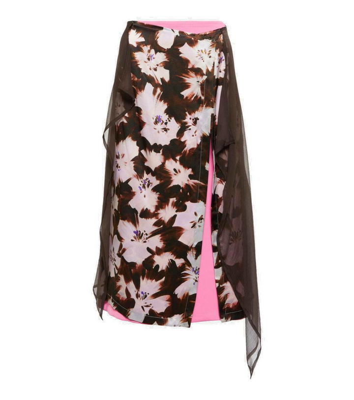 Photo: Dries Van Noten Floral silk-blend midi skirt