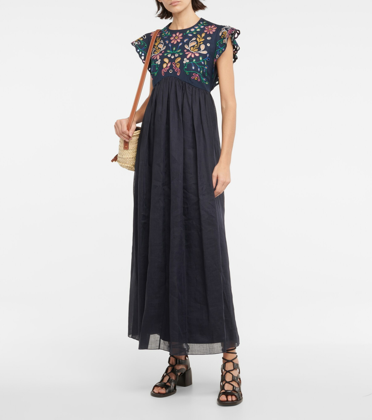 Robe Chloé Noire T36 Avec Broderie Anglaise Et Dentelle - Occasion Parfait état