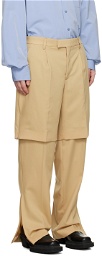 VTMNTS Tan Layered Trousers