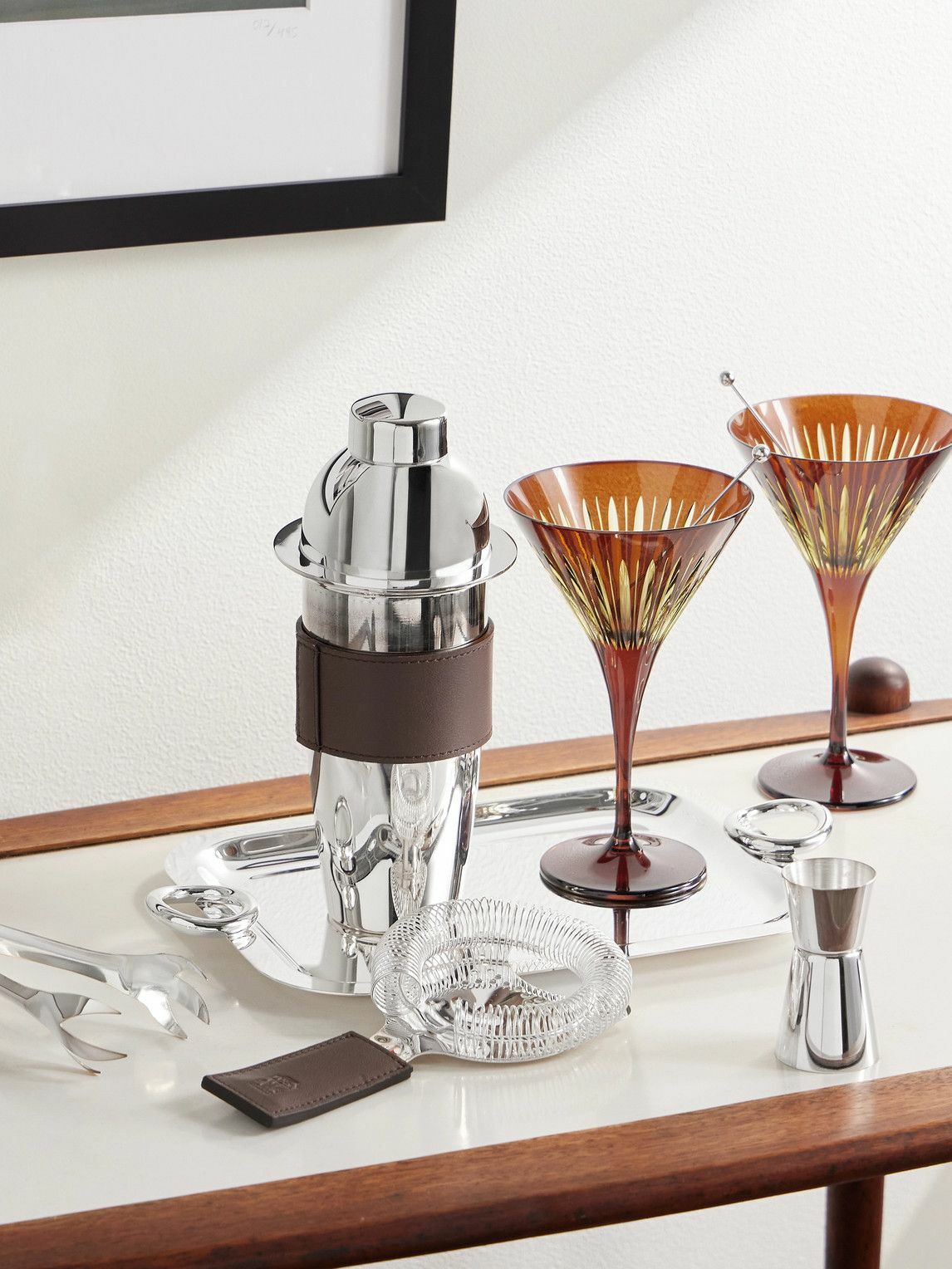Brunello Cucinelli - Stainless Steel and Leather Cocktail Set
