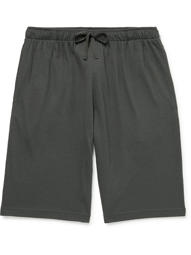Photo: Sunspel - Lounge Cotton and Modal-Blend Jersey Drawstring Shorts - Gray