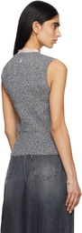 JW Anderson Gray V-Neck Lace Trim Vest