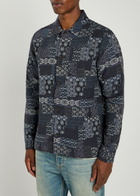 Les Deux Layton Jacquard Woven Overshirt Blue