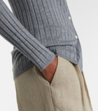 Toteme Ribbed-knit cashmere and silk cardigan