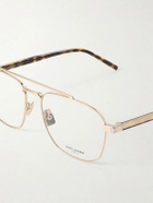SAINT LAURENT - Pilot viator-Style Gold-Tone Optical Glasses