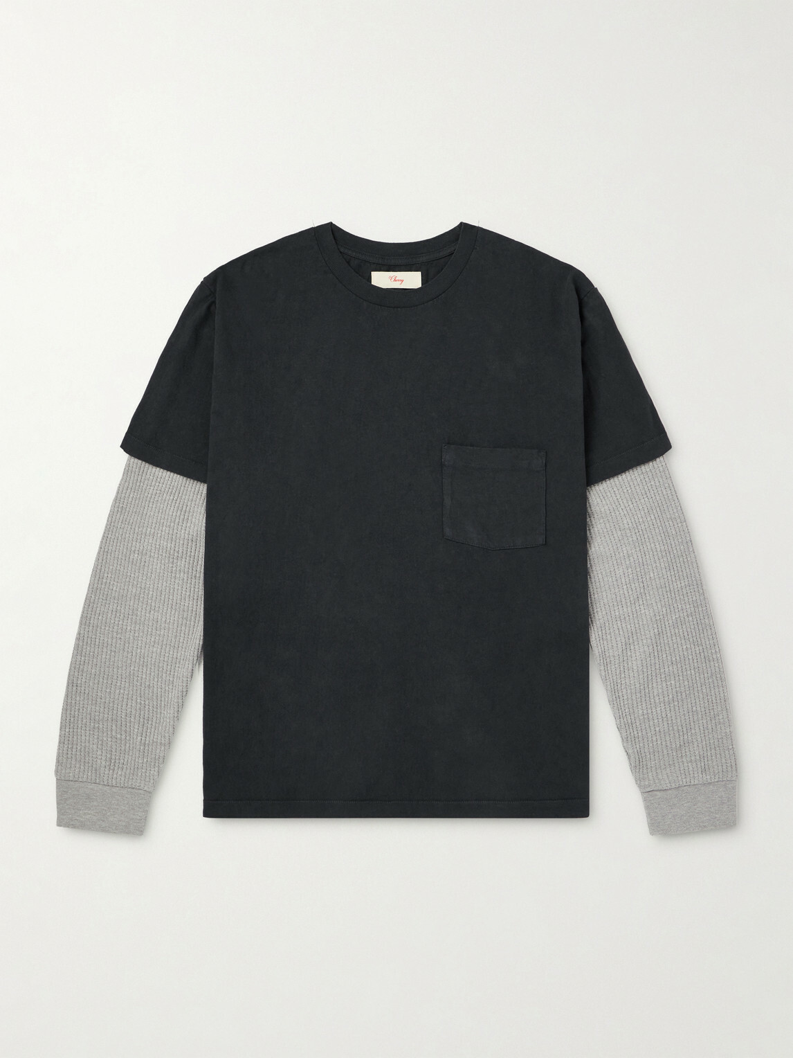 Cherry Los Angeles - Waffle-Trim Cotton-Jersey T-Shirt - Black