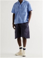 STUDIO NICHOLSON - Henta Nylon and Cotton-Blend Drawstring Cargo Shorts - Blue