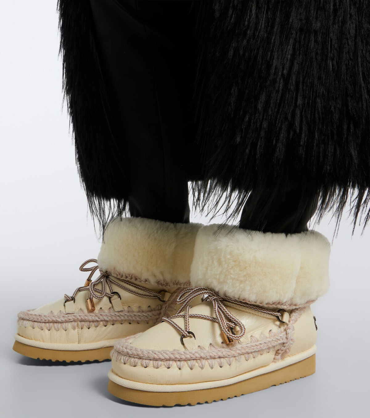 Mou 24 shearling-lined leather ankle boots