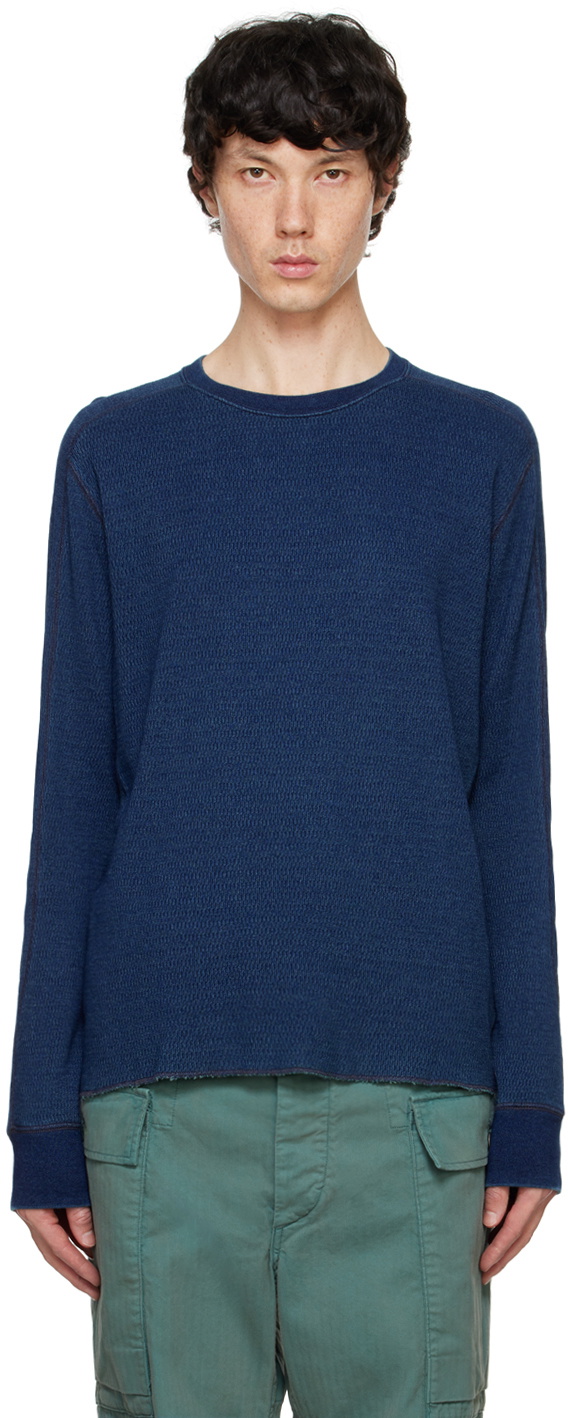 トップス RRL JACQUARD HANDKNIT SWEATER RRL Indigo Jacquard-Knit Sweater RRL