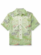 KAPITAL - Kamehameha Convertible-Collar Printed Crepe Shirt - Green