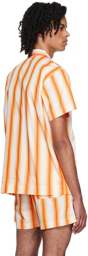 Tekla Orange Stripe Pyjama Shirt