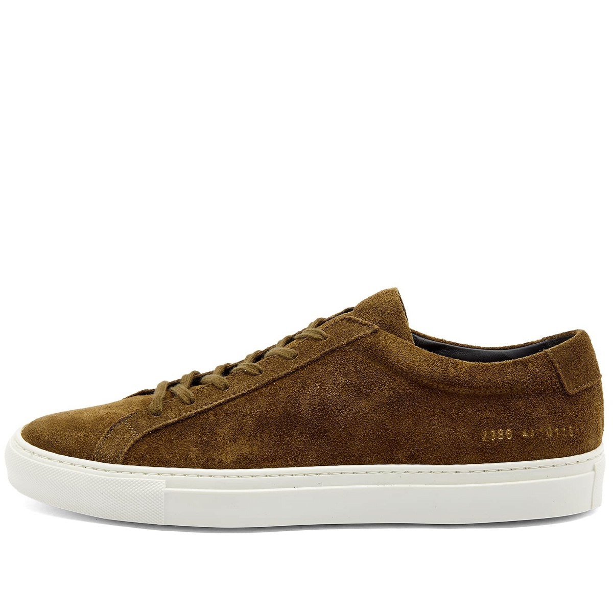 Common Projects Men's Achilles Low Waxed Suede Sneakers in Tobacco