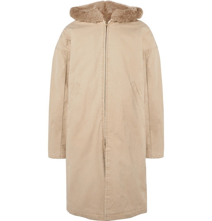 Photo: Fear of God - Faux Fur-Lined Cotton-Canvas Hooded Coat - Beige