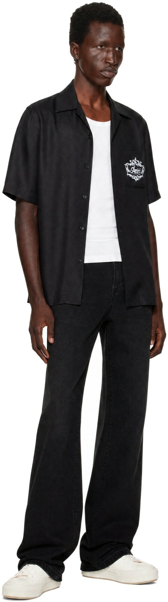 AMIRI Black Chateau Crest Camp Shirt