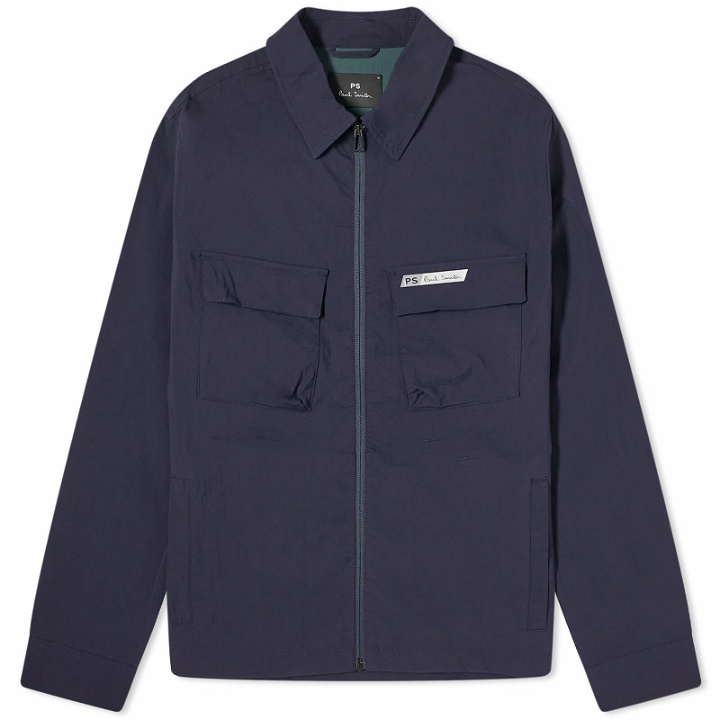 Photo: Paul Smith Men's Zip Overshirt Jacket in Blue