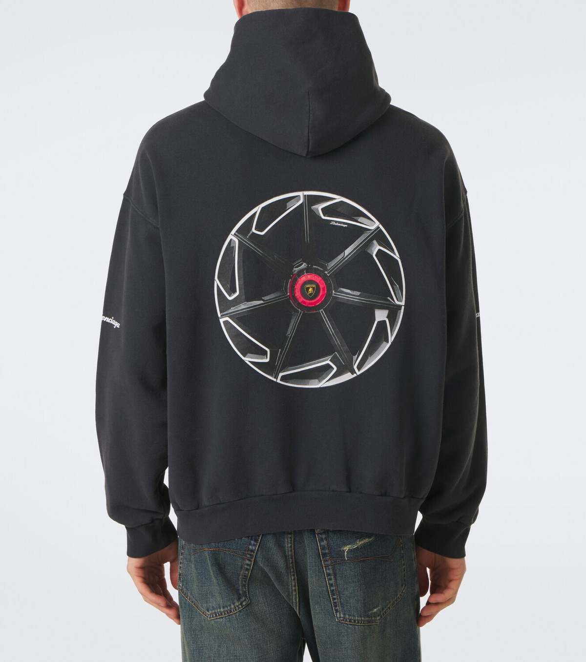 Balenciaga x Lamborghini printed cotton jersey hoodie