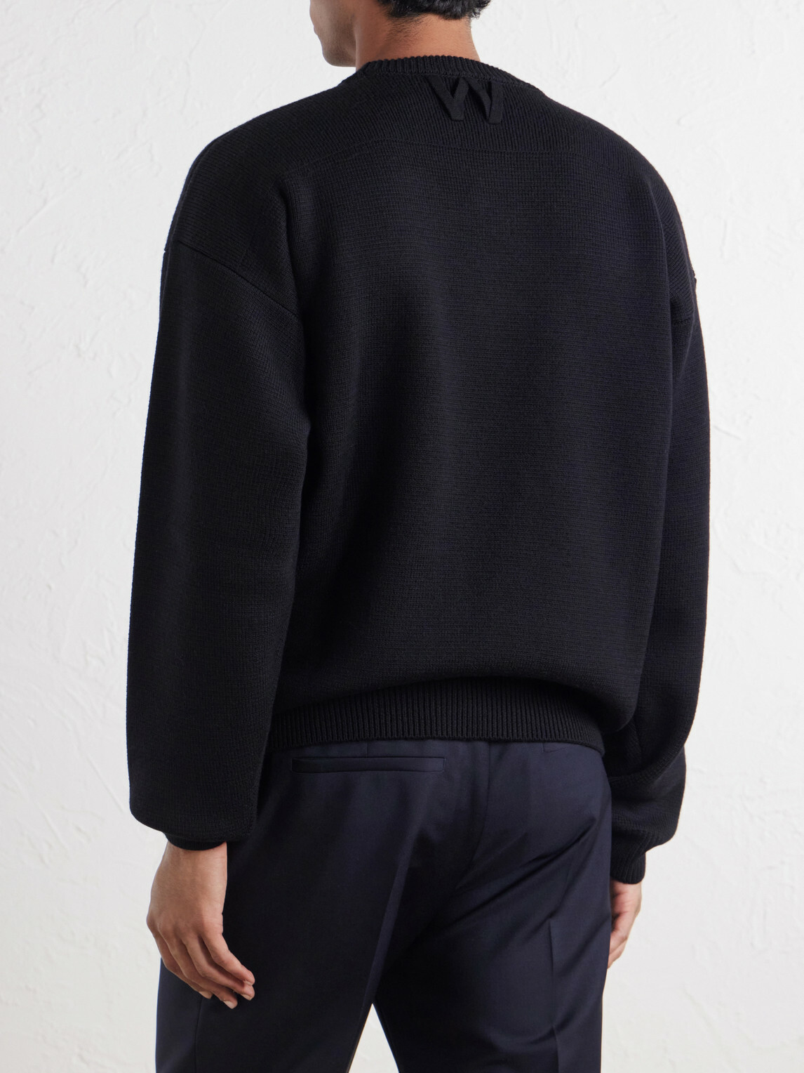 Willy Chavarria - Embroidered Wool Sweater - Black