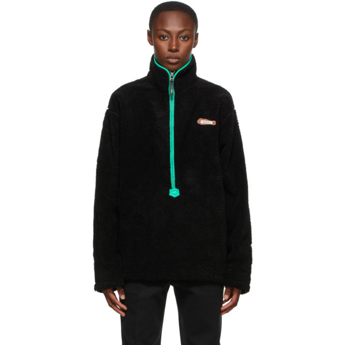 ADER error Black Half Zip-Up Sweatshirt ADER error