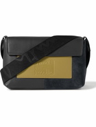 Paul Smith - Logo-Embossed Colour-Block Leather and Suede Messenger Bag