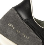 Common Projects - Track Classic Leather-Trimmed Suede and Ripstop Sneakers - Black