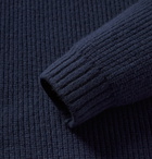 visvim - Funnel-Neck Ribbed Wool Sweater - Men - Midnight blue