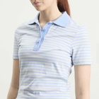 Samsøe Samsøe Women's Saella Short Sleeve Polo Top in Bel Air Stripe
