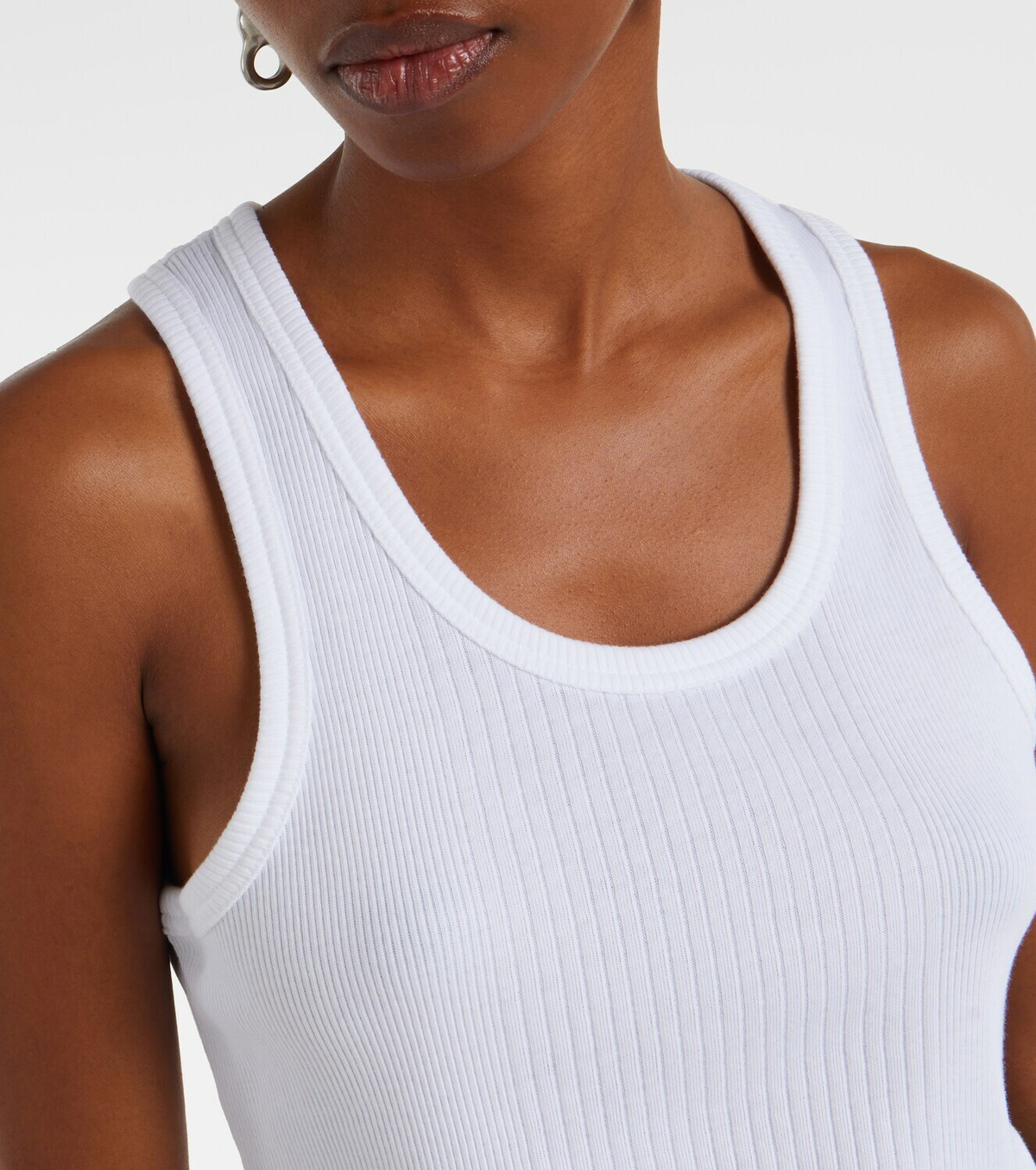 Jean Paul Gaultier Ribbed-knit cotton jersey bra top