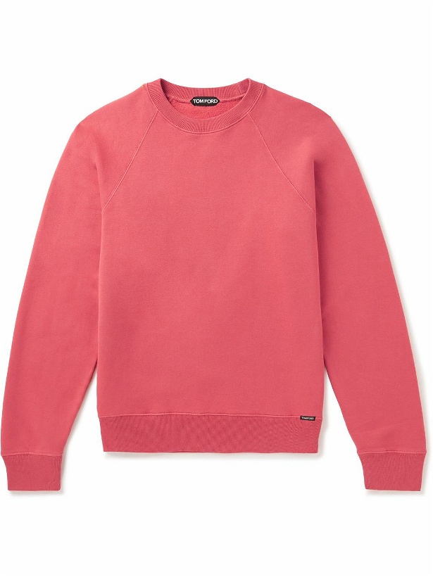 Photo: TOM FORD - Garment-Dyed Cotton-Jersey Sweatshirt - Pink