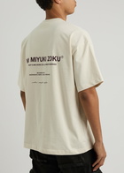 Mki Miyuki Zoku Logo-print Cotton T-shirt Cream
