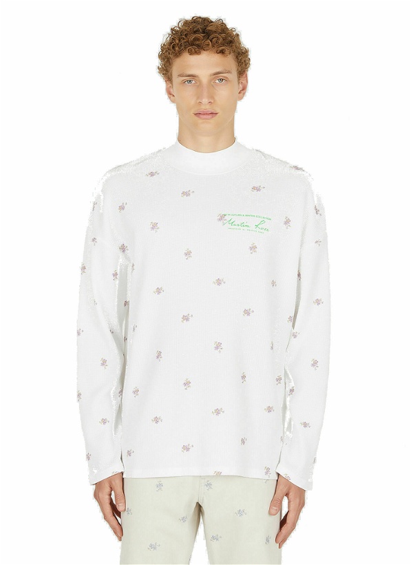 Photo: Floral Print Long Sleeve T-Shirt in White