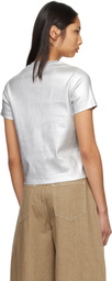 Casablanca Silver Ribbed T-shirt