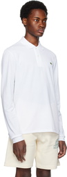 Lacoste White Original Long Sleeve Polo