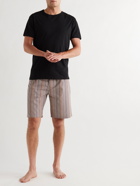 PAUL SMITH - Striped Cotton Drawstring Pyjama Shorts - Brown