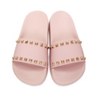 Valentino Pink Valentino Garavani Rockstud Pool Slides